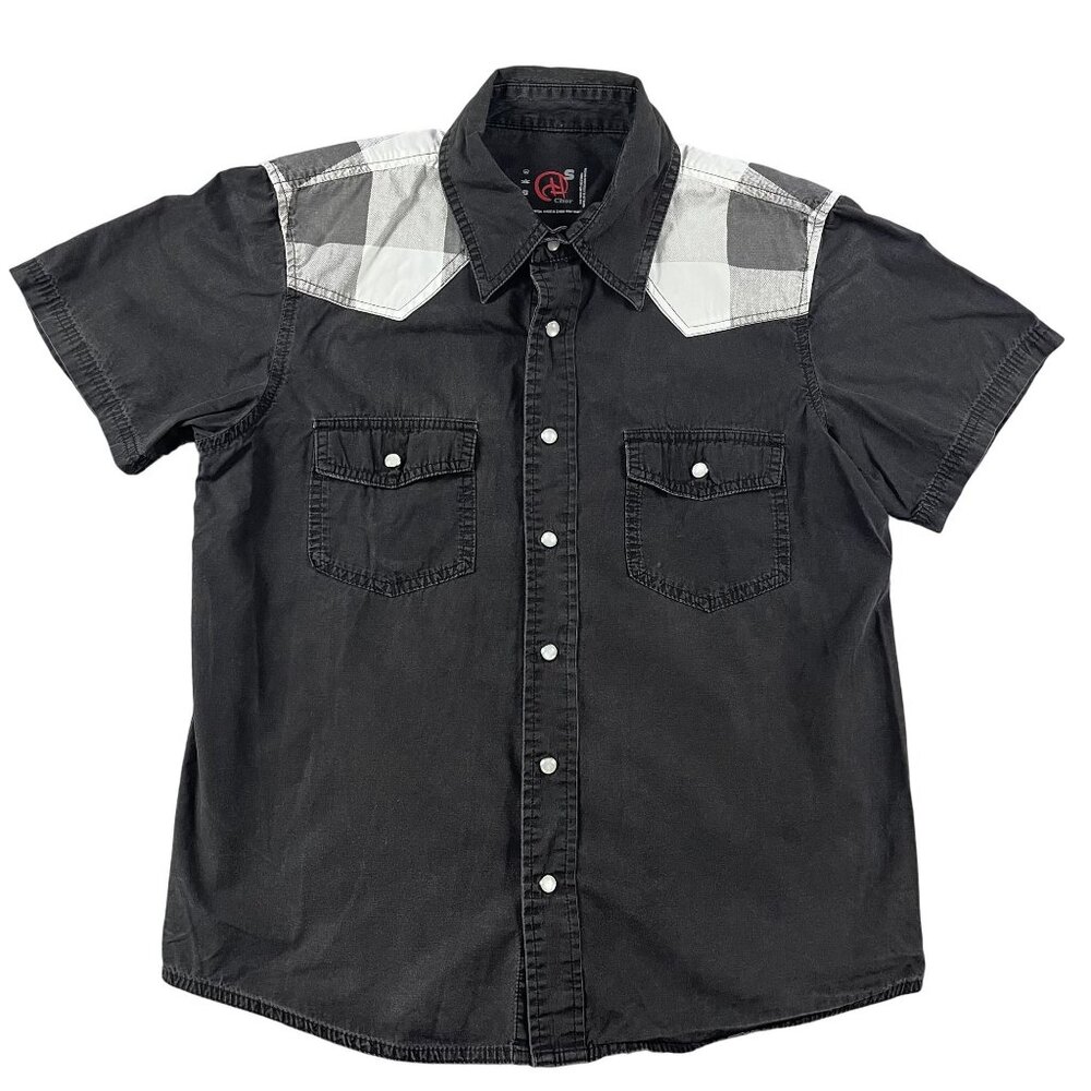 Chor Button Down Shirt Mens‎ Small Pearl Snap Button Western